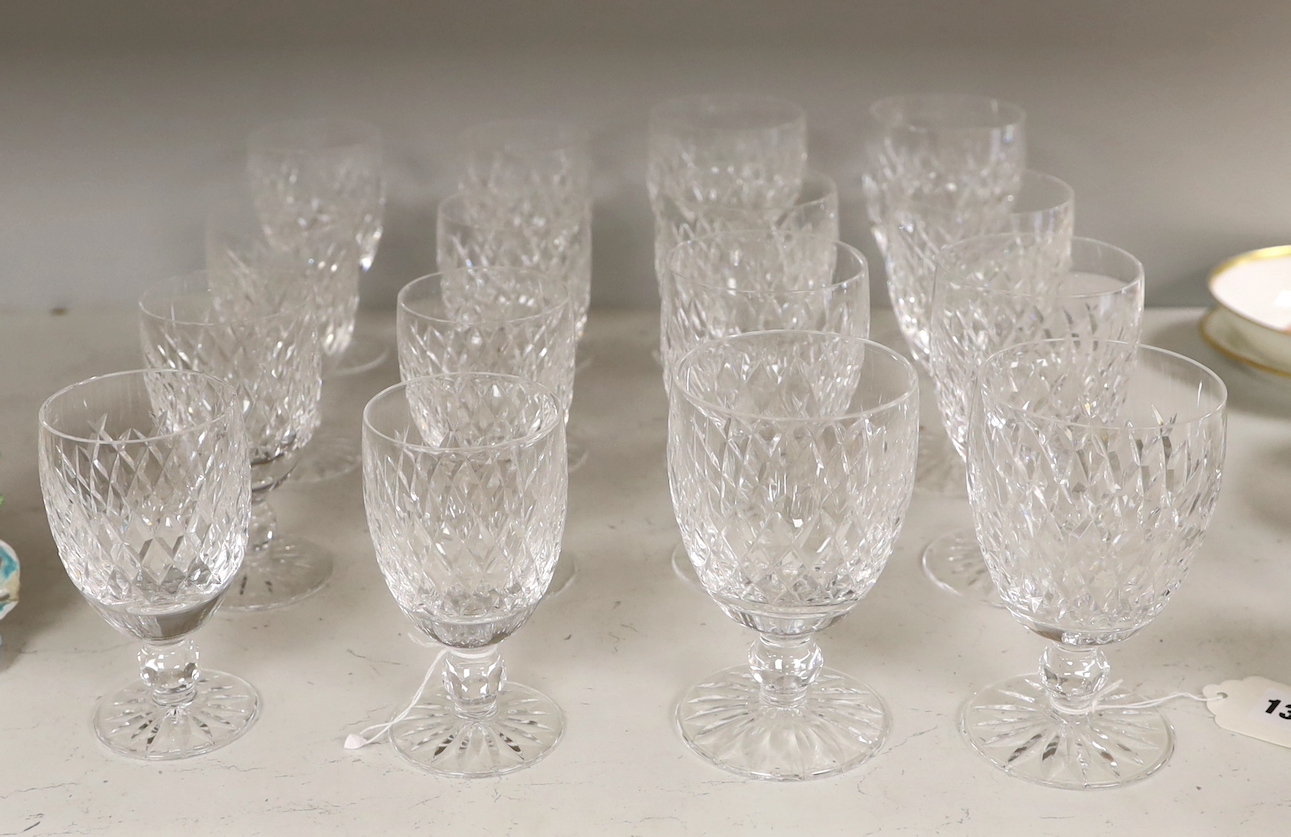 Sixteen Waterford crystal glasses, tallest 13cm high